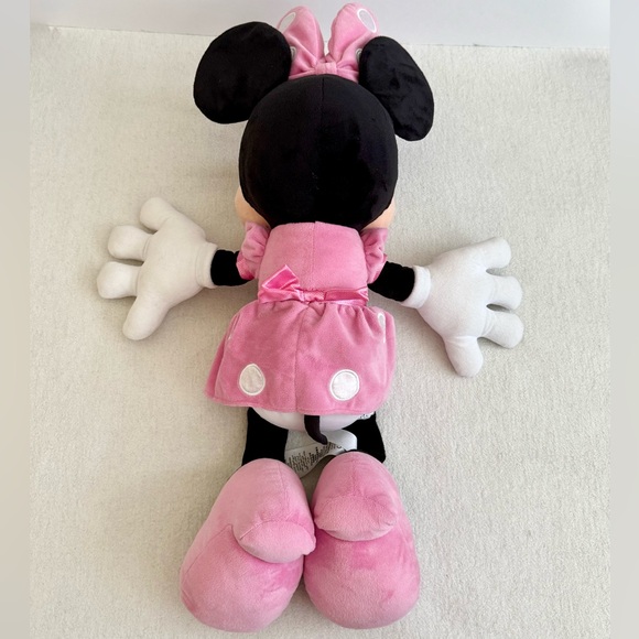 Disney Minnie Mouse Plush 27” Stuffed Animal Pink Polka Dot Bow and Dress - Picture 11 of 16